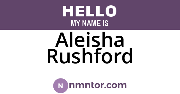 Aleisha Rushford