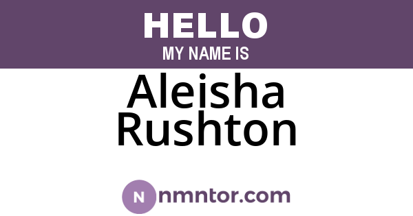 Aleisha Rushton