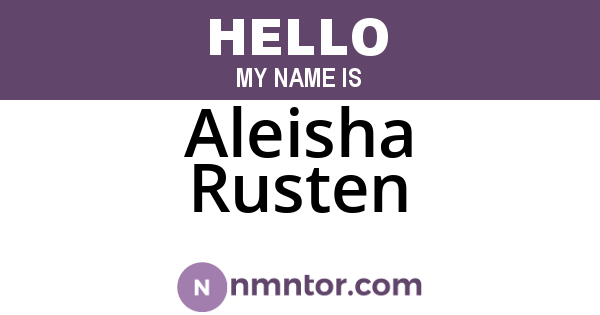 Aleisha Rusten