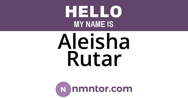 Aleisha Rutar
