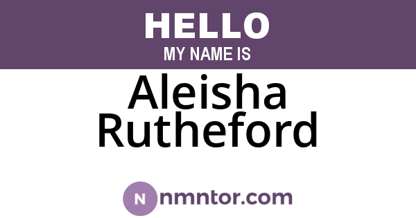 Aleisha Rutheford
