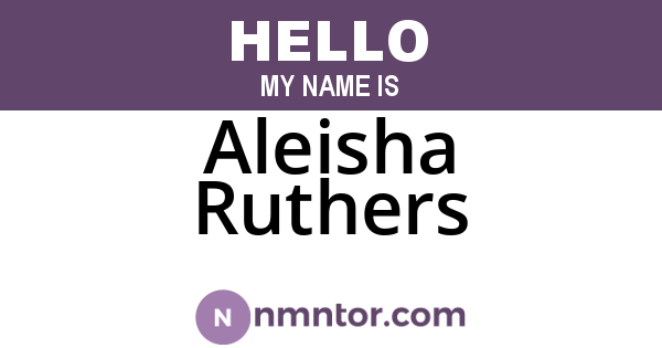 Aleisha Ruthers