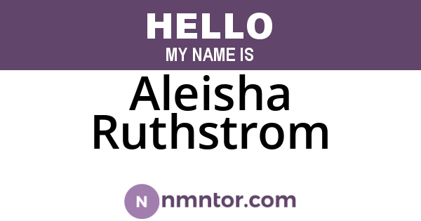 Aleisha Ruthstrom