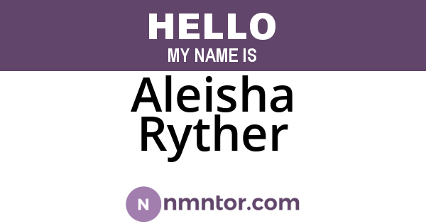 Aleisha Ryther