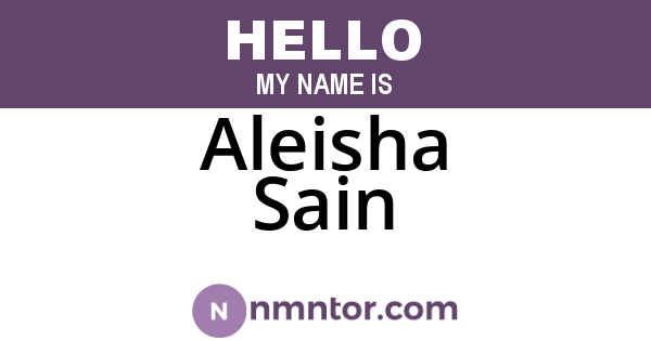 Aleisha Sain