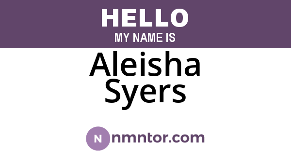 Aleisha Syers