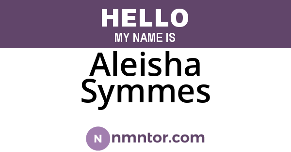 Aleisha Symmes