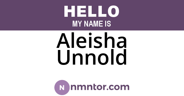 Aleisha Unnold