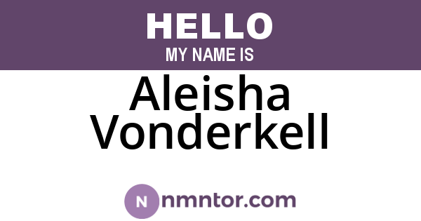 Aleisha Vonderkell