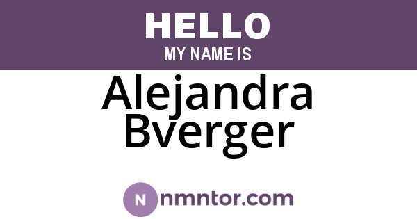 Alejandra Bverger