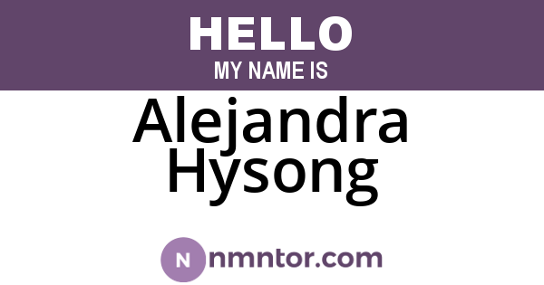 Alejandra Hysong