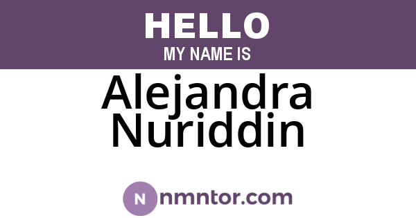 Alejandra Nuriddin