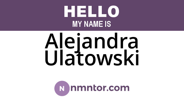 Alejandra Ulatowski