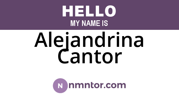 Alejandrina Cantor