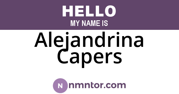 Alejandrina Capers