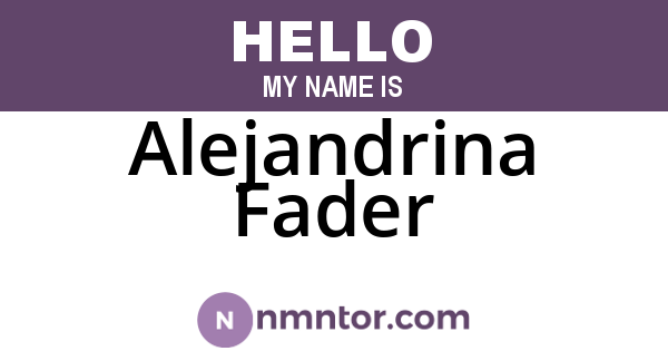 Alejandrina Fader