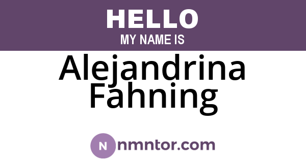 Alejandrina Fahning