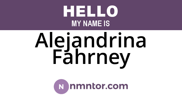 Alejandrina Fahrney