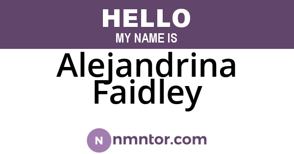 Alejandrina Faidley