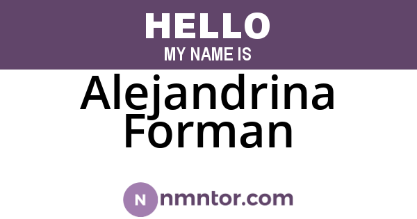 Alejandrina Forman