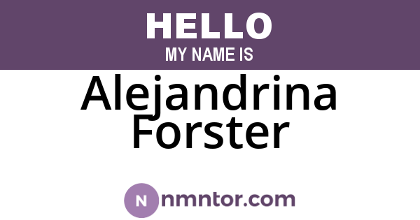 Alejandrina Forster