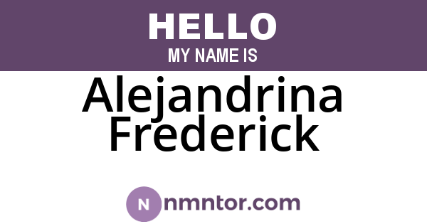 Alejandrina Frederick