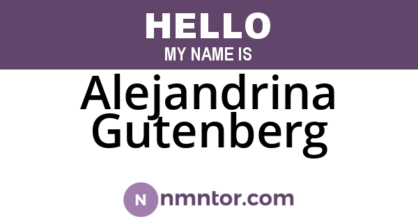 Alejandrina Gutenberg