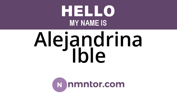 Alejandrina Ible