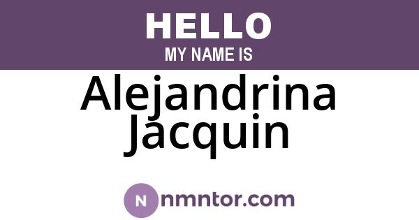 Alejandrina Jacquin