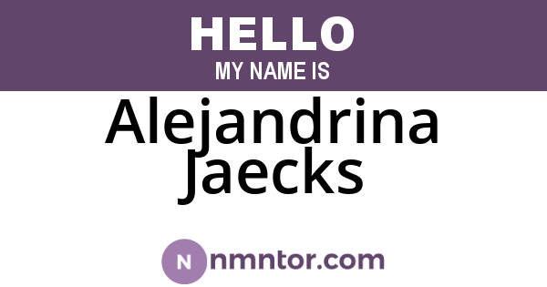 Alejandrina Jaecks