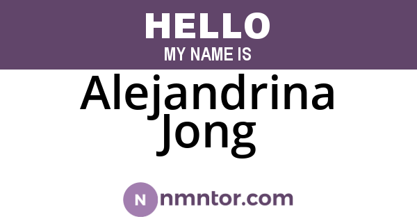 Alejandrina Jong