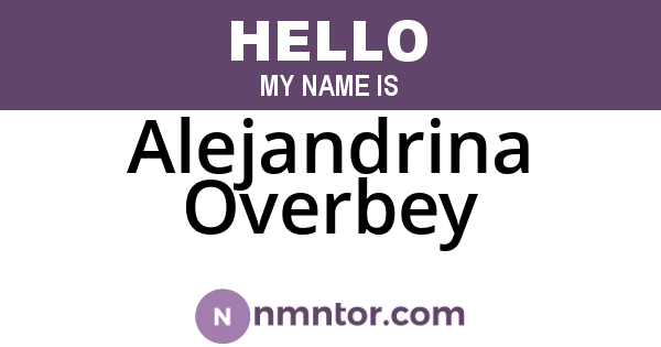 Alejandrina Overbey