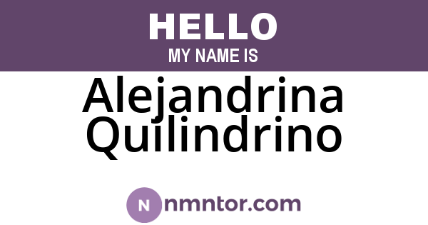 Alejandrina Quilindrino