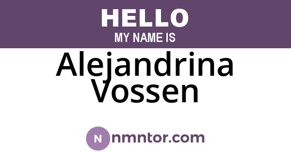 Alejandrina Vossen