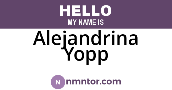 Alejandrina Yopp