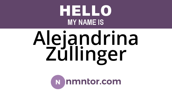 Alejandrina Zullinger