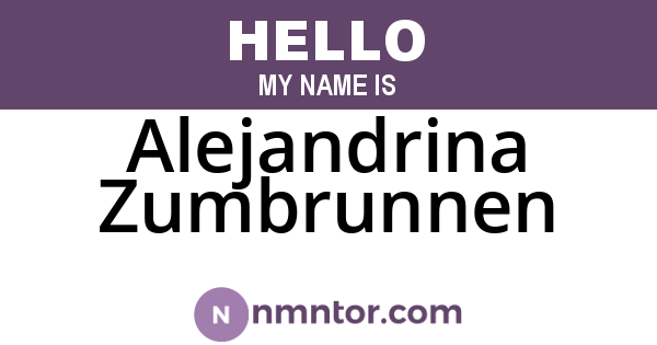 Alejandrina Zumbrunnen