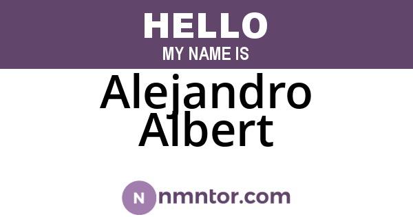 Alejandro Albert