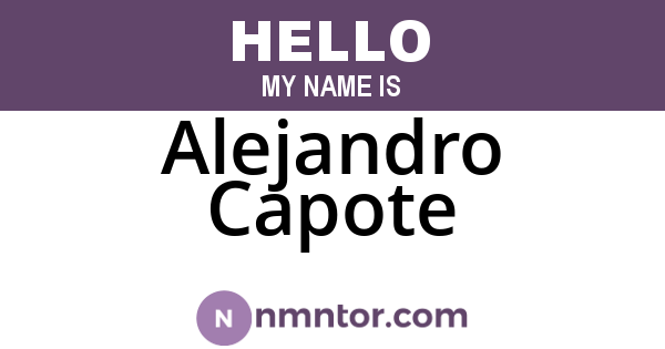 Alejandro Capote