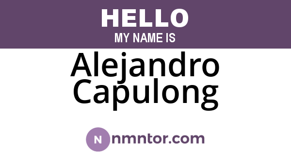 Alejandro Capulong