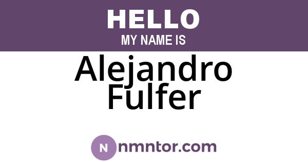 Alejandro Fulfer