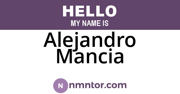 Alejandro Mancia