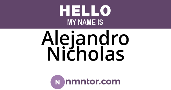 Alejandro Nicholas