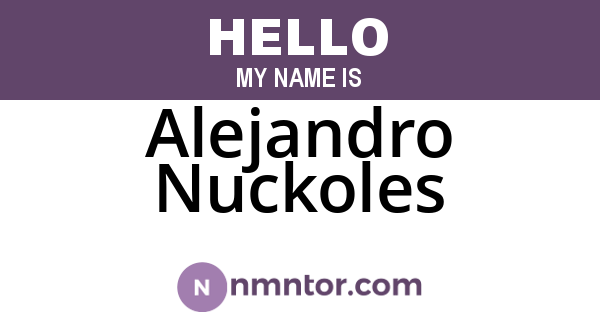 Alejandro Nuckoles