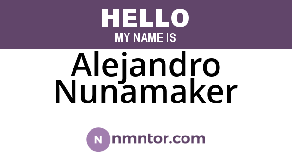 Alejandro Nunamaker