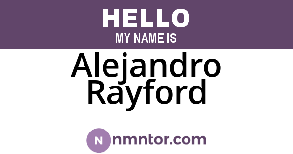 Alejandro Rayford