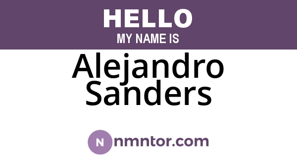 Alejandro Sanders