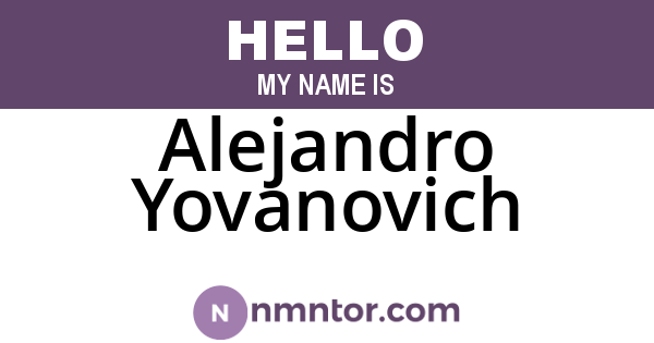 Alejandro Yovanovich