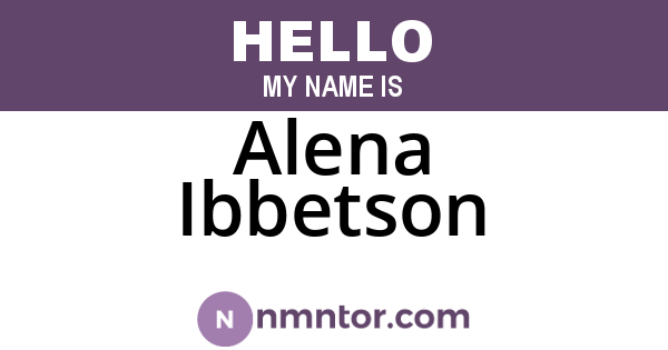 Alena Ibbetson
