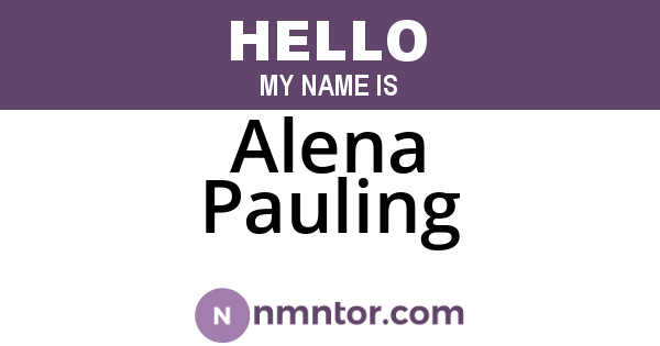 Alena Pauling